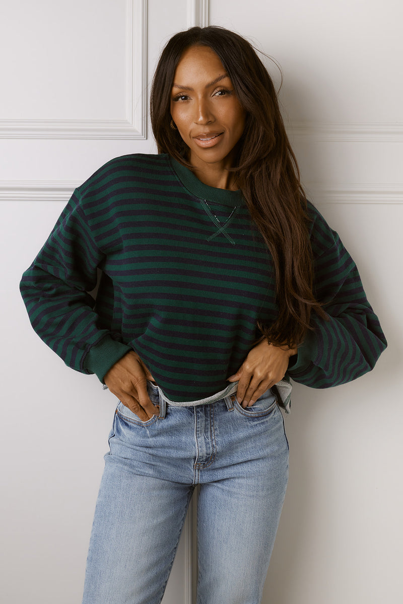 Nicole Green & Navy Top