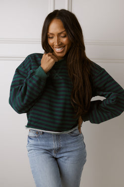 Nicole Green & Navy Top