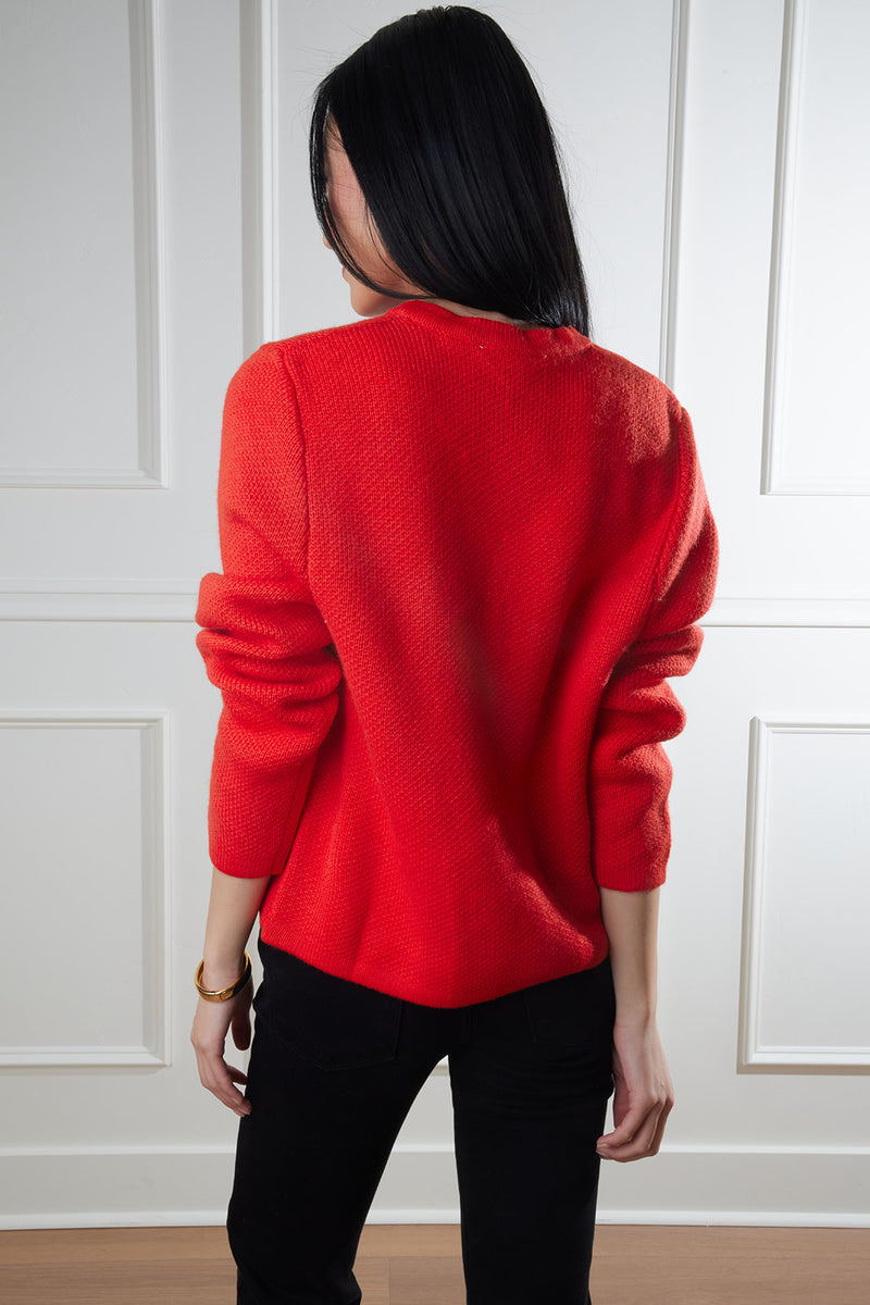 Rachel Button Up Knit Cardigan in Red FINAL SALE