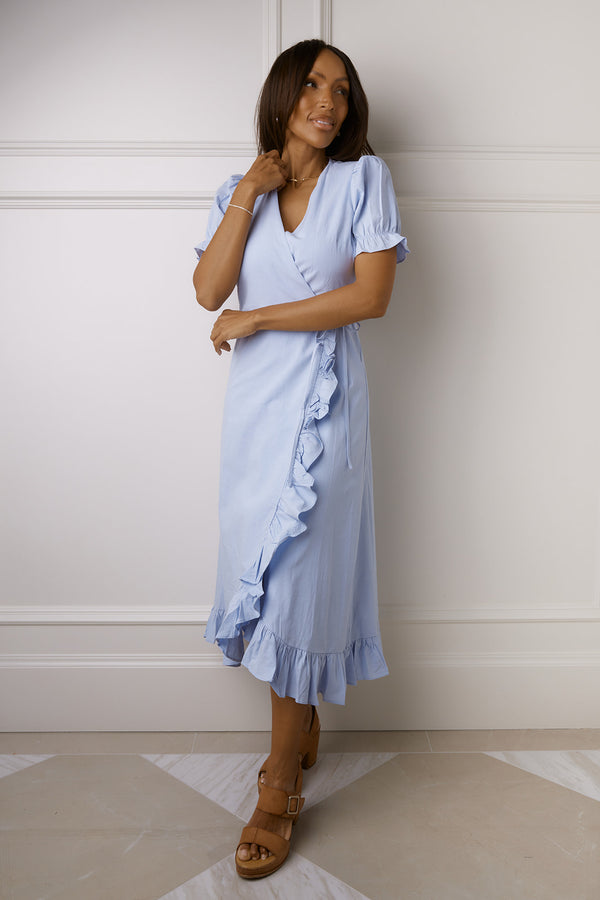 Ophelia Blue Ruffle Dress