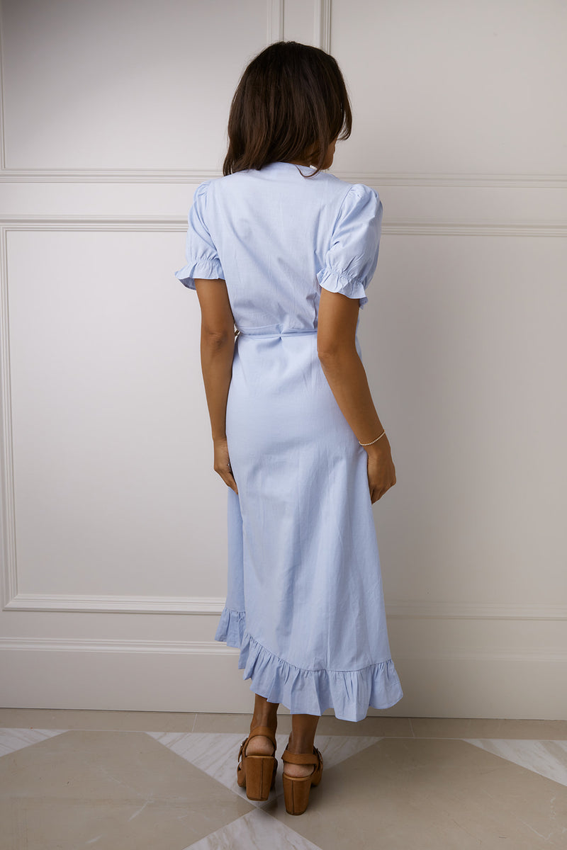 Ophelia Blue Ruffle Dress