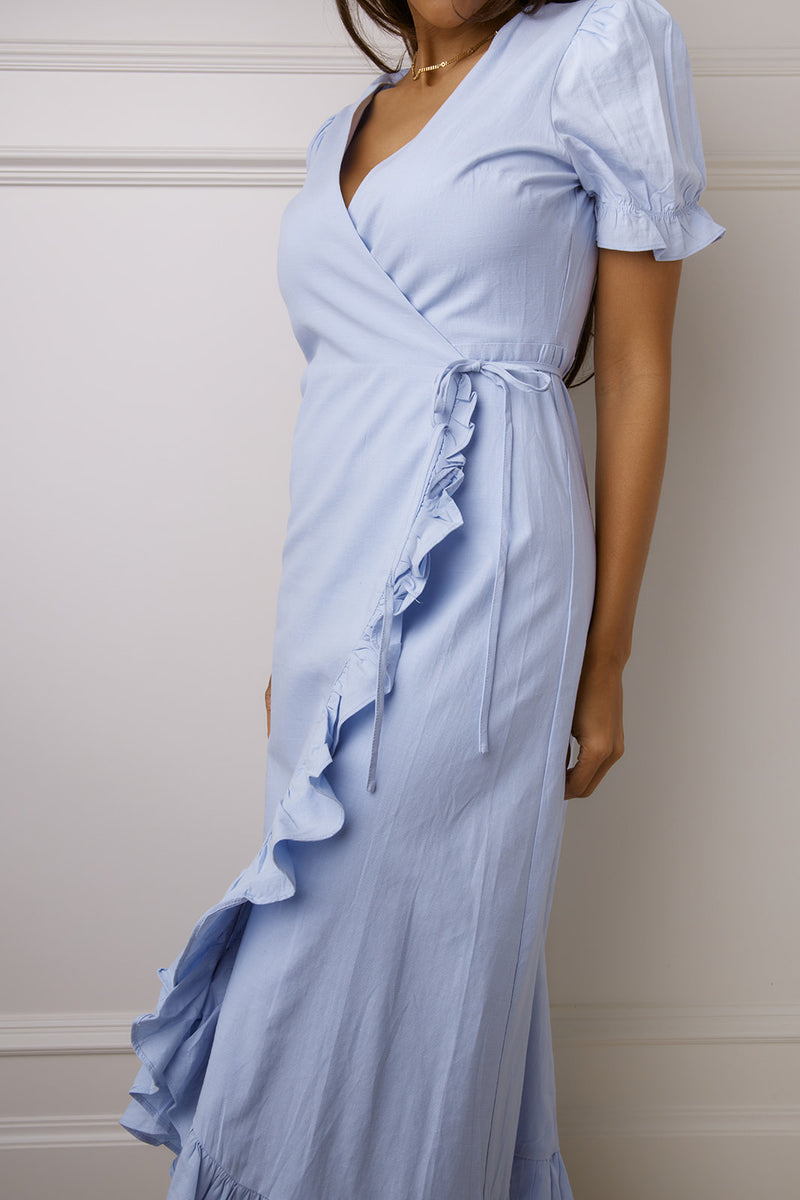 Ophelia Blue Ruffle Dress