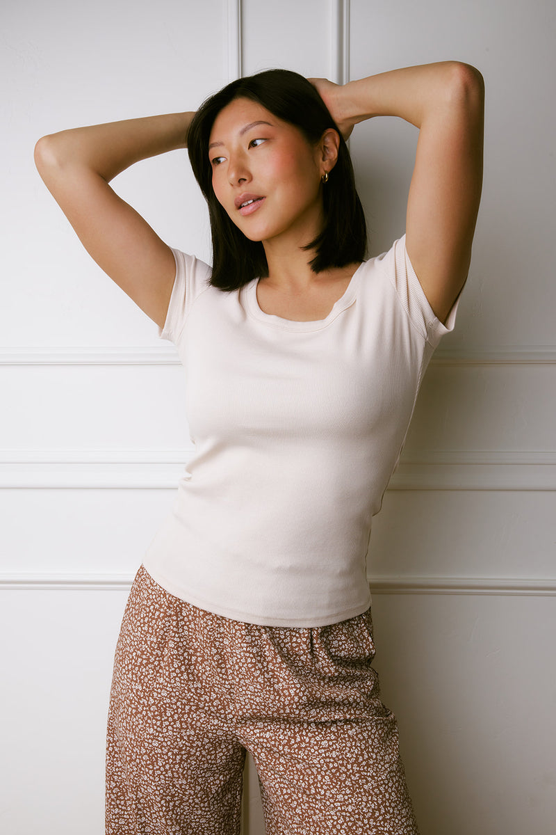 Salem Cream Ribbed Top