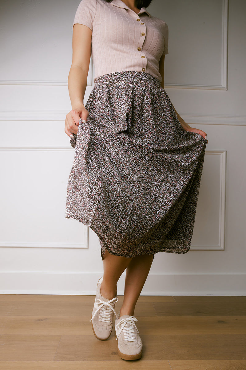 Allie Floral Midi Skirt