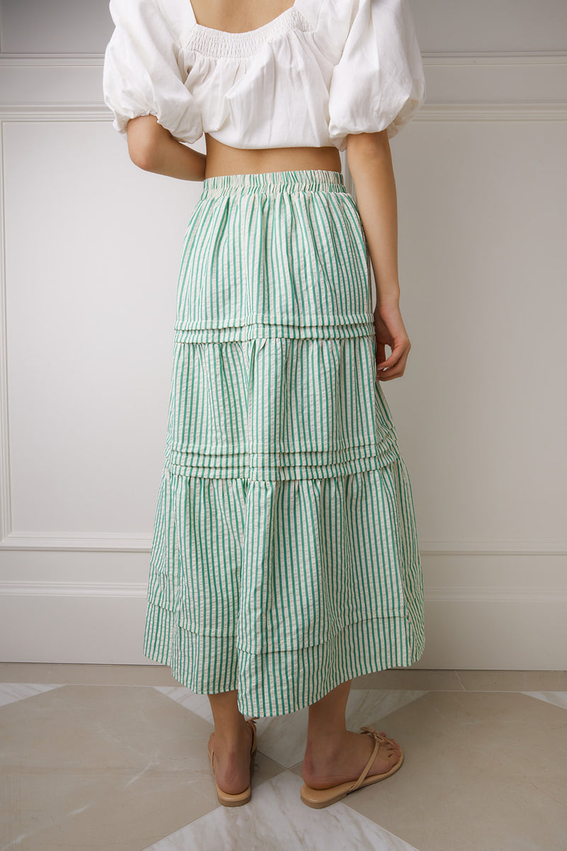 Kelly Green Striped Skirt