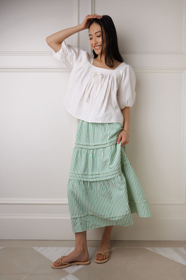 Kelly Green Striped Skirt