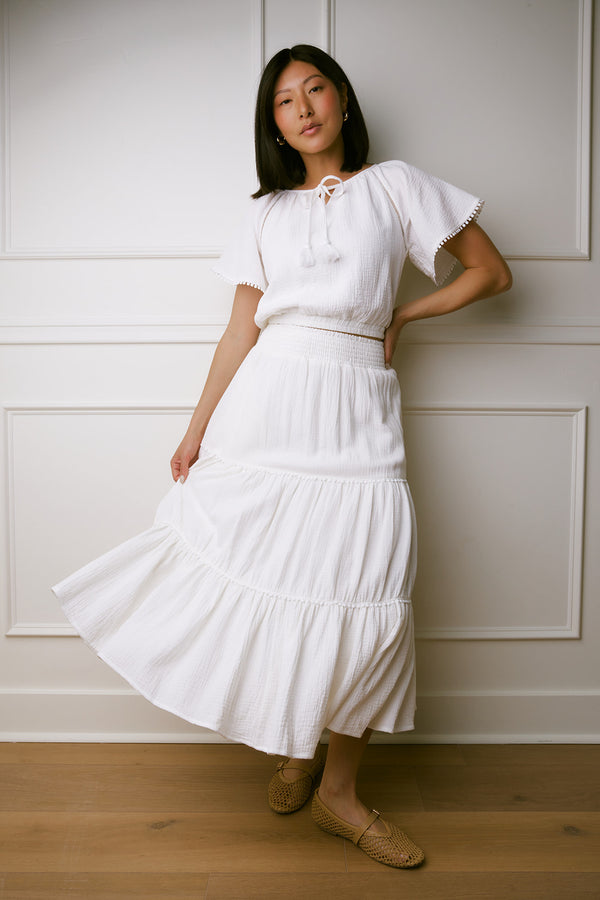Brinley White Tiered Skirt
