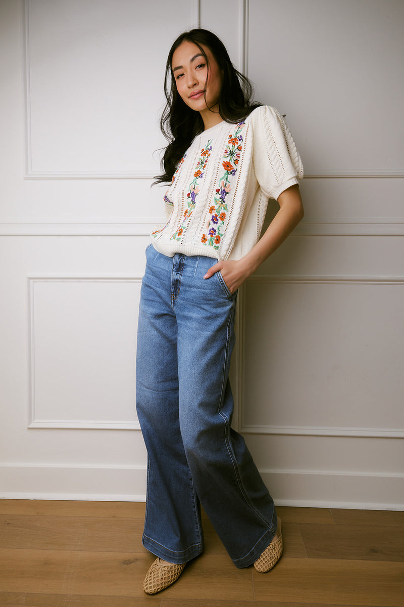 Ariah Floral Sweater Top