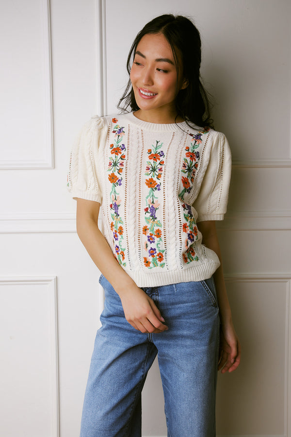 Ariah Floral Sweater Top