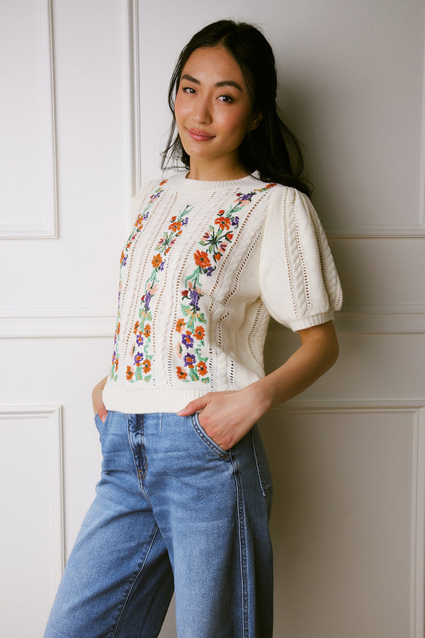 Ariah Floral Sweater Top