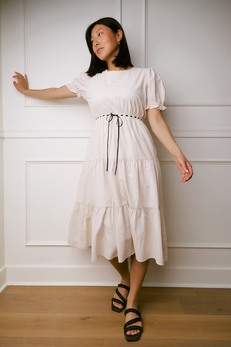 Marlee Ribbon Detail Tiered Dress