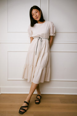 Marlee Ribbon Detail Tiered Dress