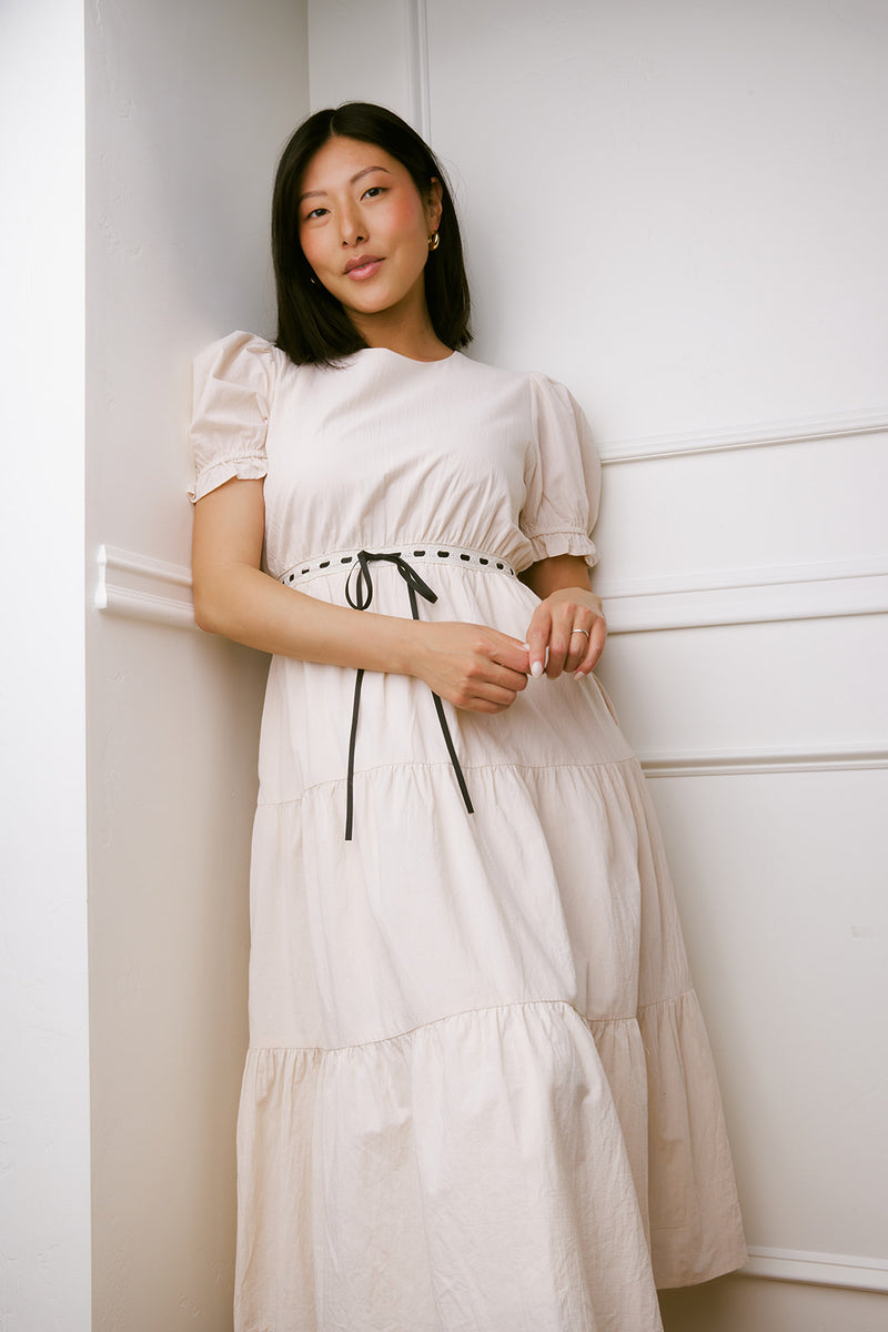 Marlee Ribbon Detail Tiered Dress
