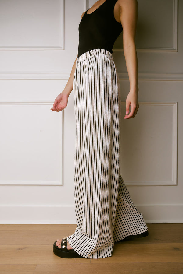 Carly Black Striped Pants