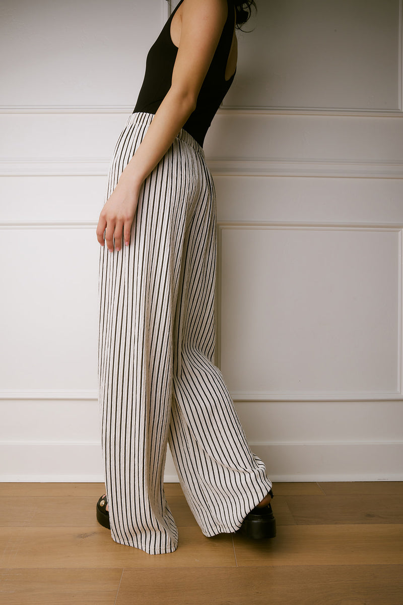 Carly Black Striped Pants