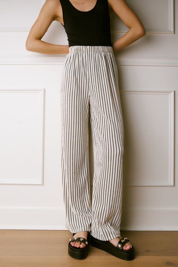 Carly Black Striped Pants