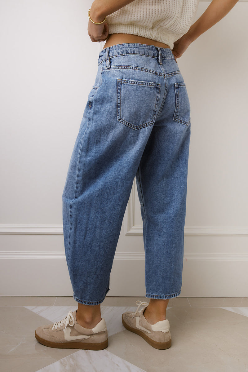 Sammie Medium Wash Barrel Jeans