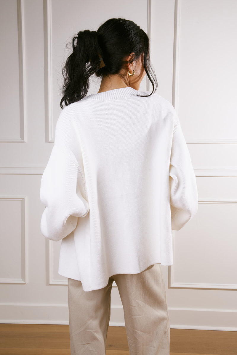 Jayla Boyfriend Cardigan in Ivory