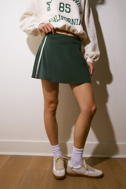 Mariah Tennis Skirt in Hunter Green