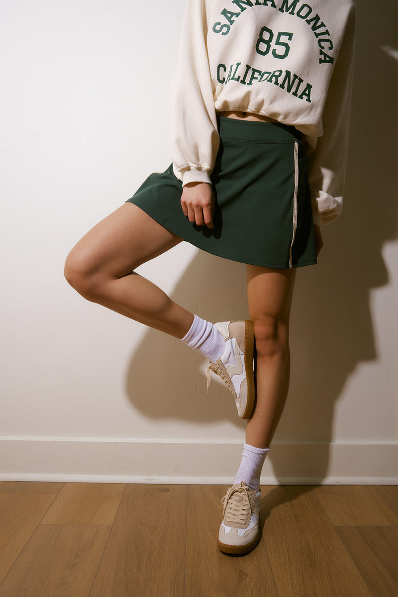 Mariah Tennis Skirt in Hunter Green