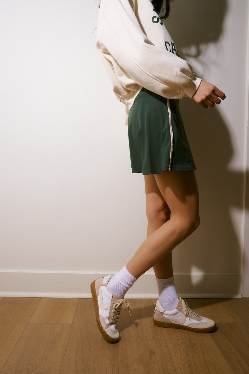 Mariah Tennis Skirt in Hunter Green