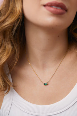 Zaana Baguette Gemstone Necklace