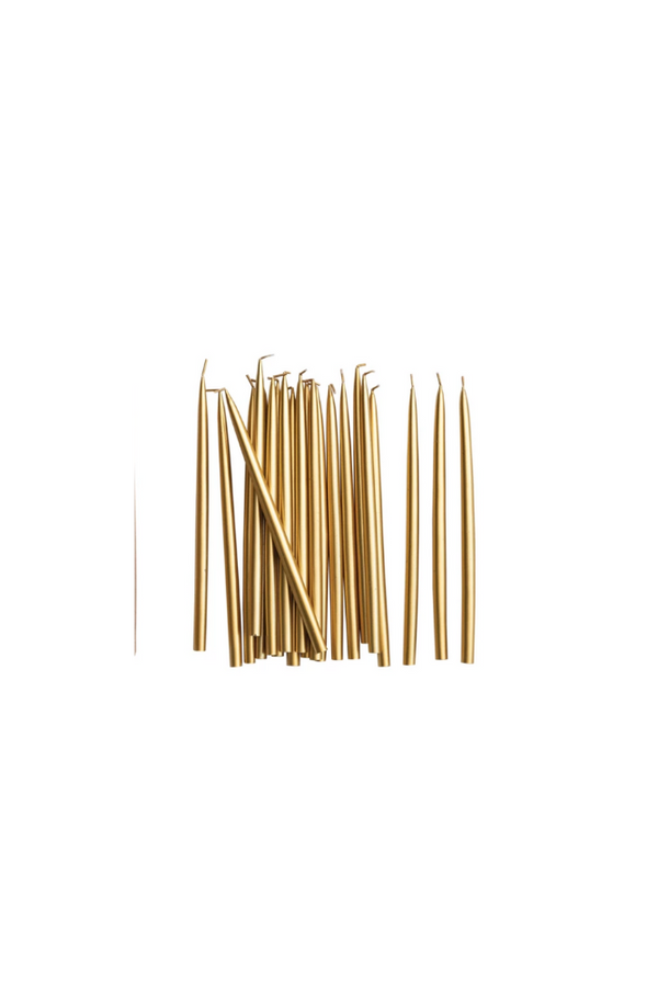 Thin Gold Taper Candles