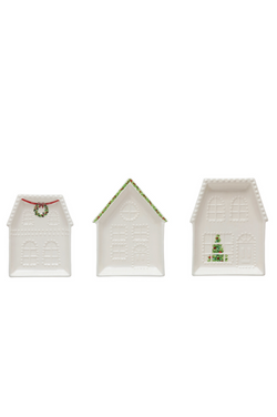White Winter House Plates