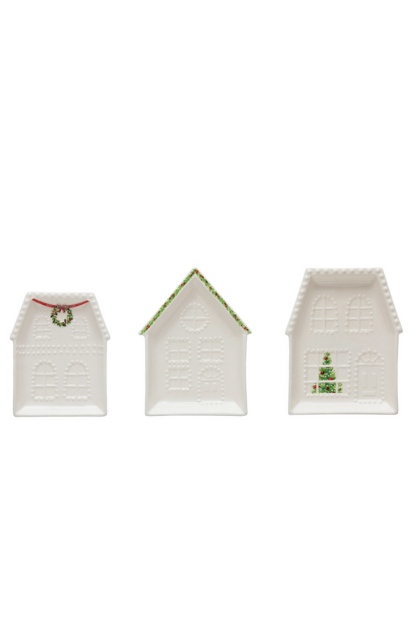 White Winter House Plates