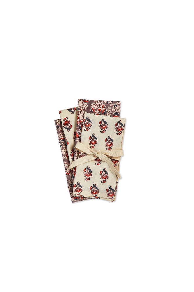 Jasmine Block Print Napkin - SET of 4