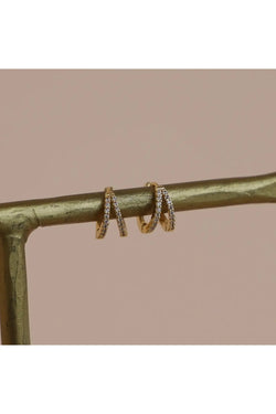 Katie Waltman Double CZ Huggie Hoops