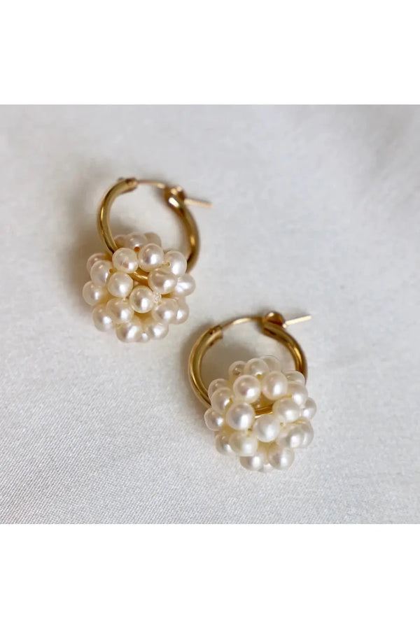 Katie Waltman Pearl Cluster Hoops