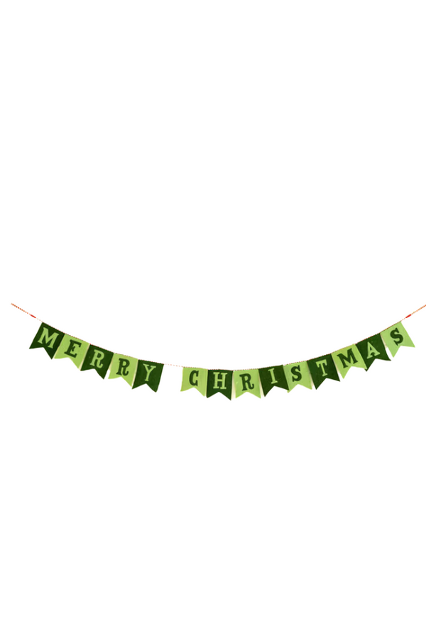 Merry Christmas Garland - Green