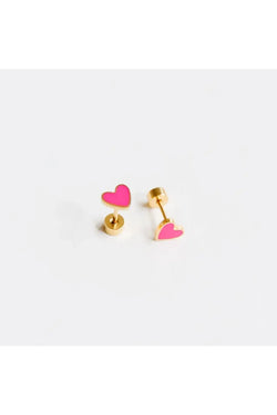 Neon Heart Stud Earrings