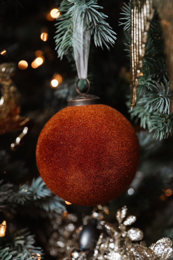 Flocked Ball Ornament