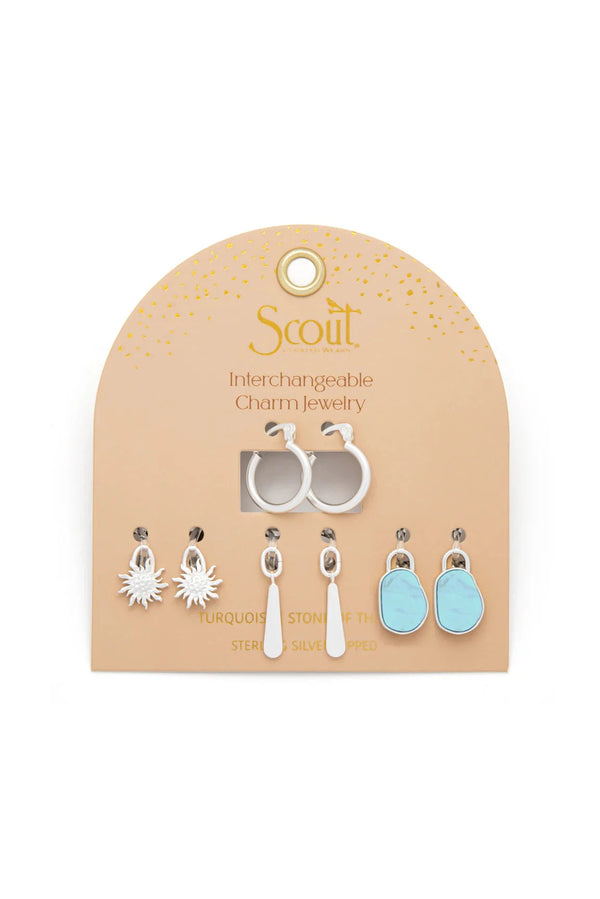 Scout Curated Charm Earrings in Silver/Turquoise