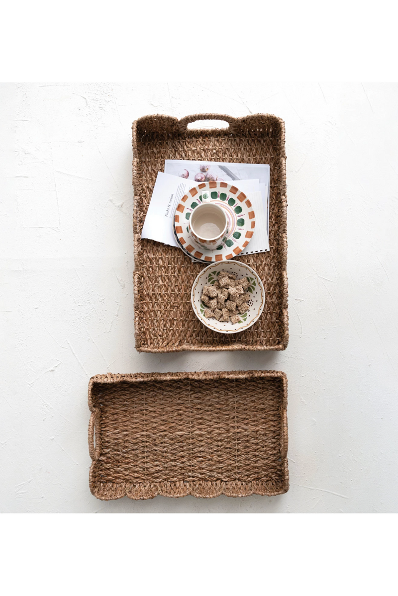 Scalloped Woven Trays