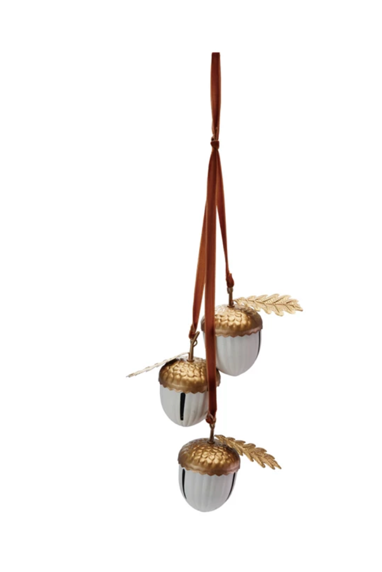 Hanging Acorn Bells on Velvet
