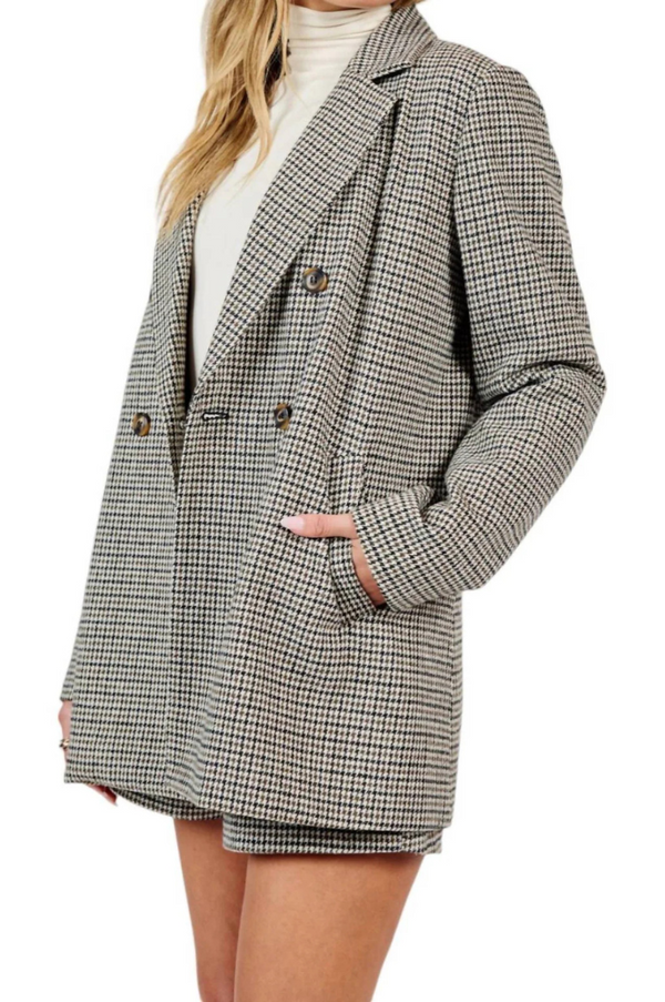 Selena Houndstooth Blazer