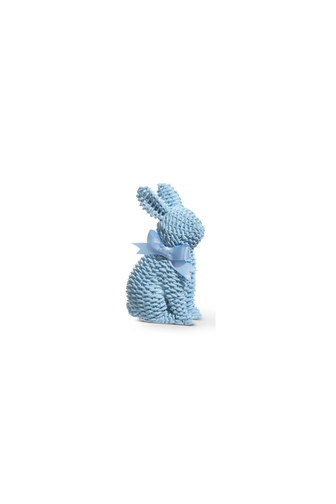 Blue Woven Bunny with Bow