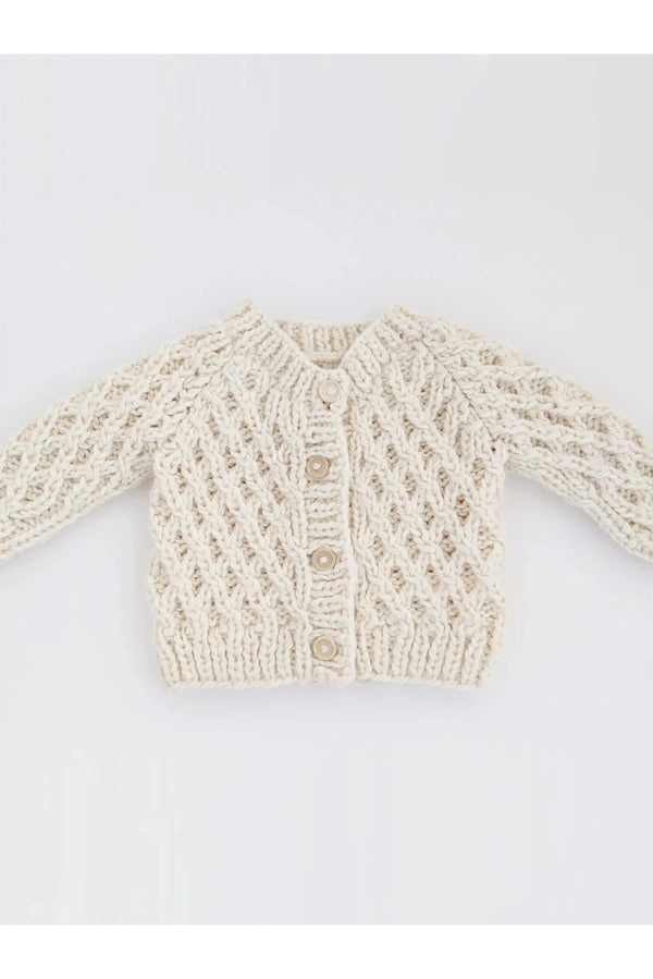 Waffle Baby Cardigan in Natural