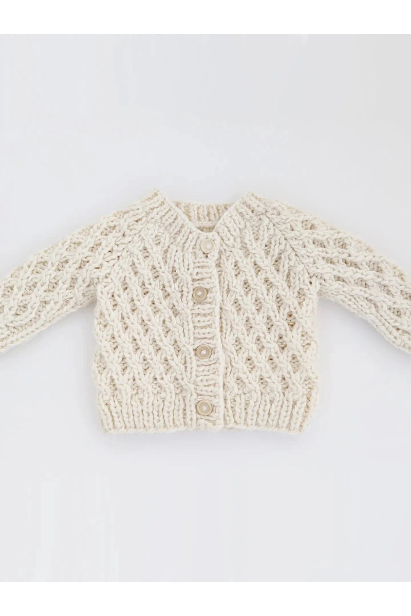 Waffle Baby Cardigan in Natural