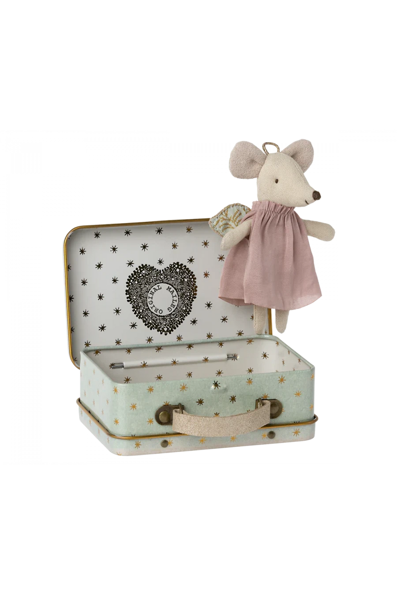 Maileg Angel Mouse in Suitcase