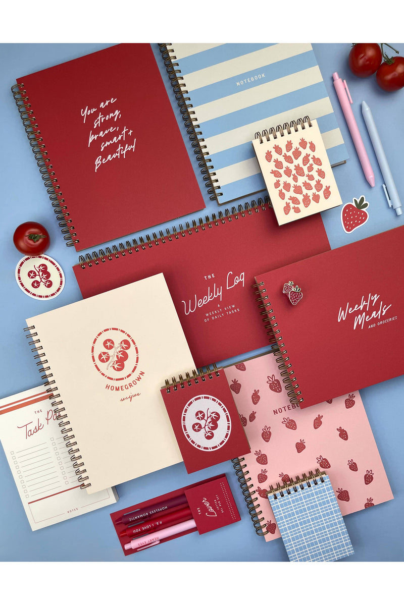 Strawberry Pattern Journal : Lined Notebook