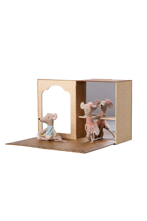 Ballet mice in dance studio, Little sister and brother - Maileg