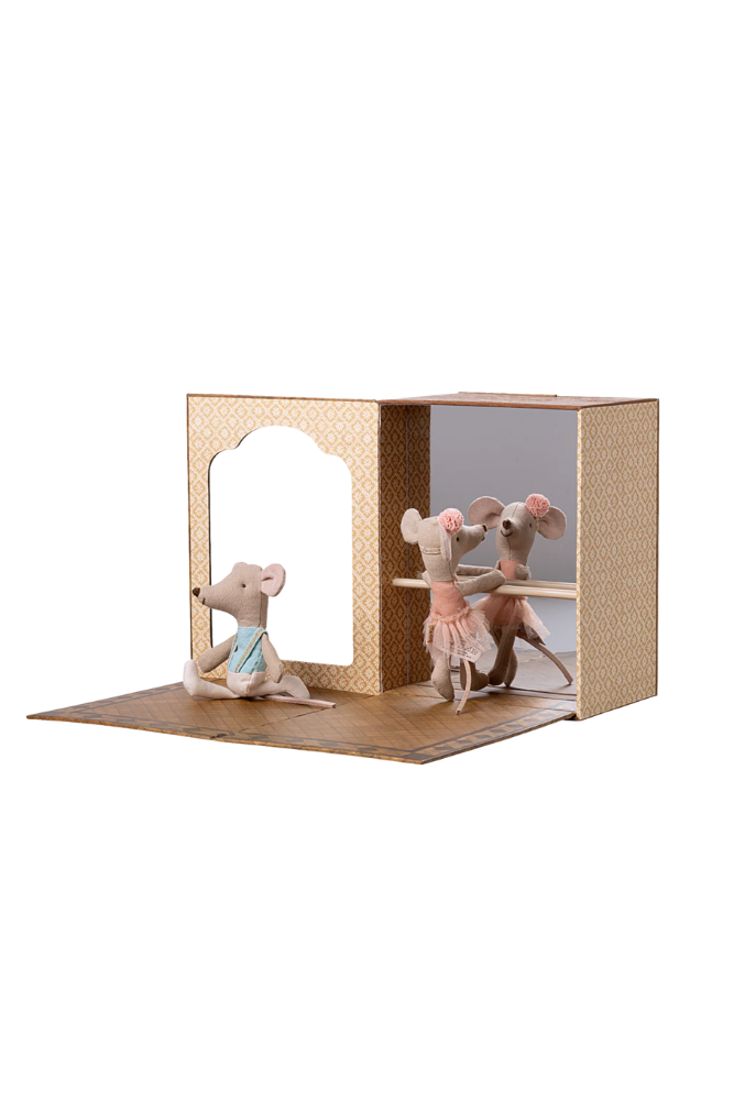 Ballet mice in dance studio, Little sister and brother - Maileg