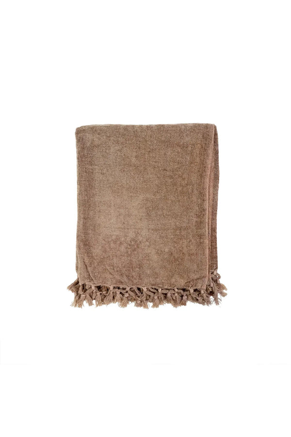 Chenille Beige Throw