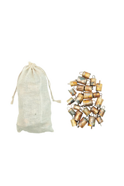 Mini Distressed Bells in Muslin Bag