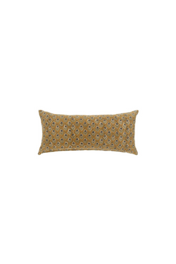 Mustard Kerala Block Print Pillow