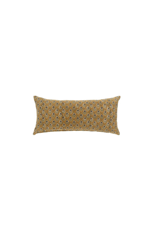 Mustard Kerala Block Print Pillow